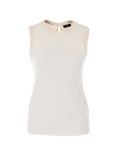 Eleh Crew-neck Sleeveless Top In White