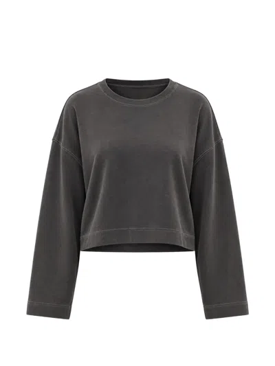 Eleh Cropped Dropped-shoulder Sweatshirt In Gray