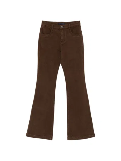 Eleh Dark Brown Flared Five-pocket Jeans