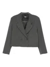 Eleh Double-breasted Blazer In Gray