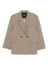 Eleh Double-breasted Cotton Jacket In Gray