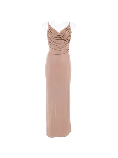 Eleh Draped Maxi Dress In Brown