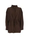 Eleh Drawstring Jacket In Brown
