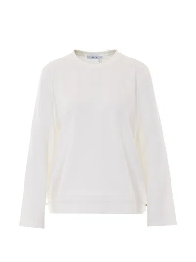 Eleh Drawstring Long-sleeve Top In White
