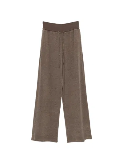 Eleh Drawstring Wide-leg Track Pants In Brown