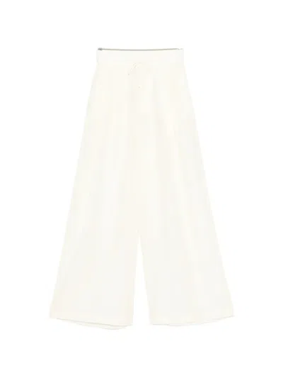 Eleh Drawstring Wide-leg Trousers In White