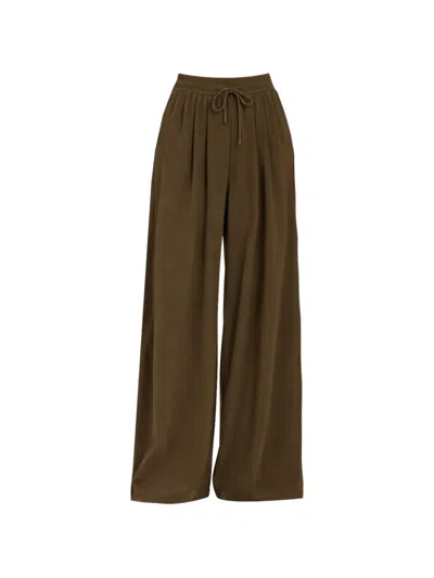 Eleh Drawstring-waistband Palazzo Pants In Brown