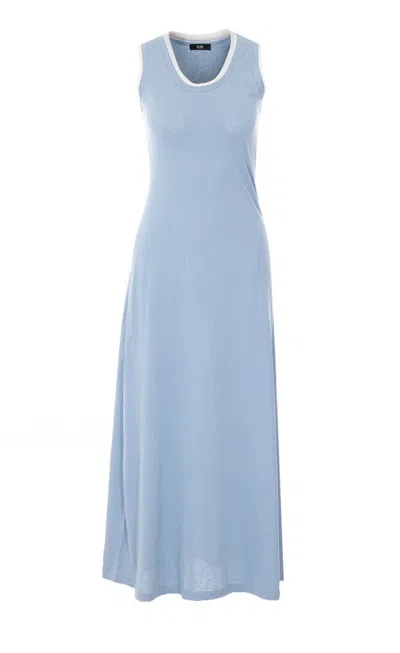 Eleh Contrast-trim Maxi Dress In Blue
