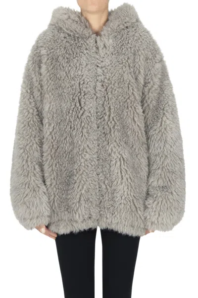 Eleh Eco-fur Bomber Jacket In Gray