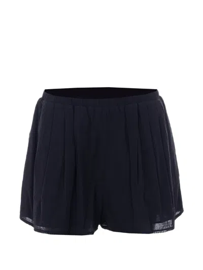 Eleh Elasticated Embroidered Shorts In Black