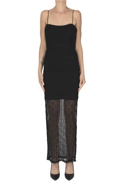 Eleh Elasticated Lace Dress In Black