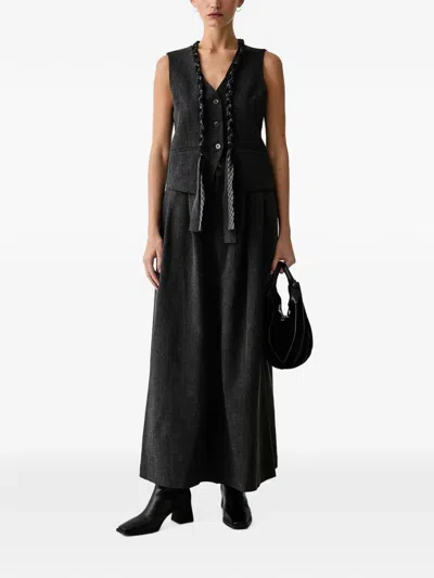 Eleh Elasticated-waist High-waisted Skirt In Black