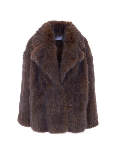 Eleh Faux-fur Jacket In Brown