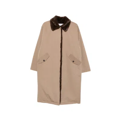 Eleh Flap-pocket Oversized Coat In Neutral