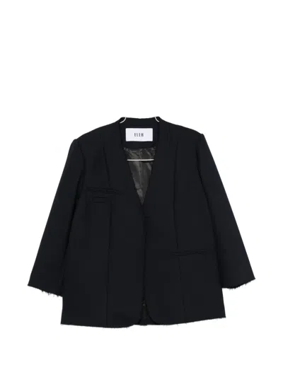 Eleh Frayed-edge Jacket In Black