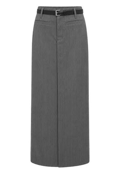 Eleh Frosty Skirt  With Belt In Gray