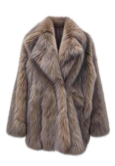 Eleh Fur Coat  Faded In Multi
