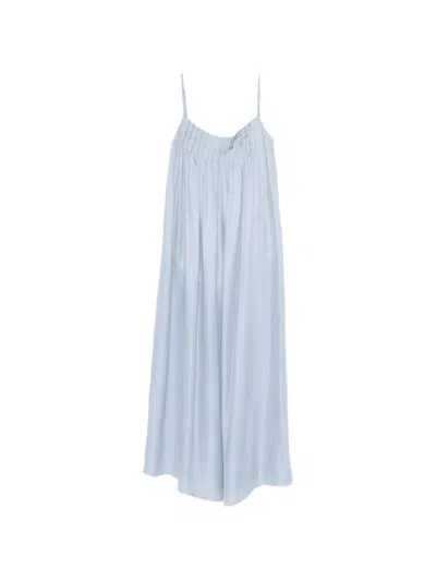 Eleh Gathered-detail Maxi Dress In Blue