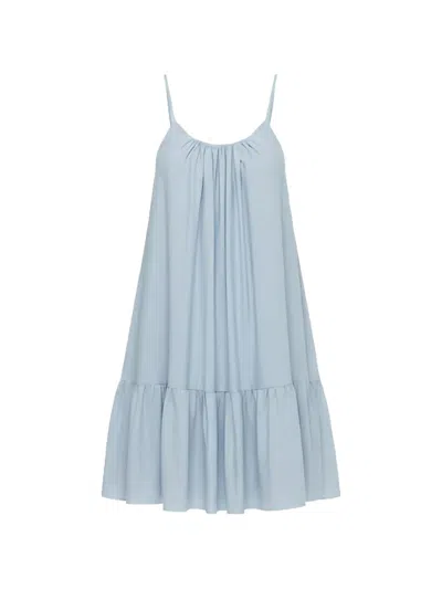 Eleh Gathered Mini Dress In Blue