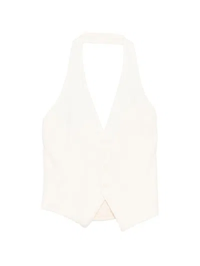Eleh Gilet Con Scollatura Halter Bianco Panna  In Pink
