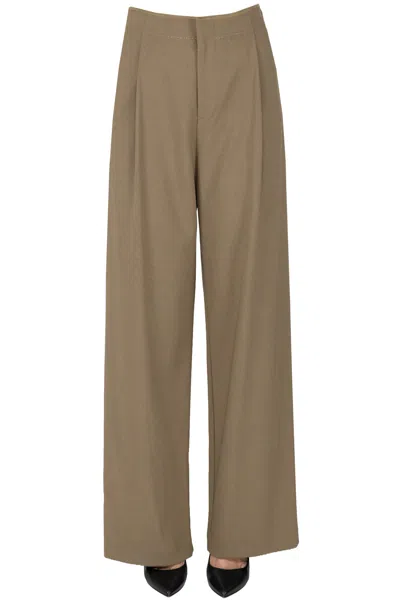 Eleh Glittered Fabric Trousers In Dove-grey