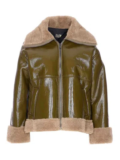 ELEH GREEN COAT WITH ZIP CLOSURE