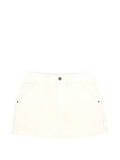 Eleh Hammer-loop Denim Mini Skirt In Neutral
