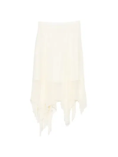 Eleh Handkerchief-hem Ruffled Skirt In Gold