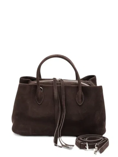 Eleh Heart-charm Tote Bag In Brown