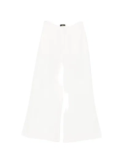 Eleh High-waisted Wide-leg Trousers In White