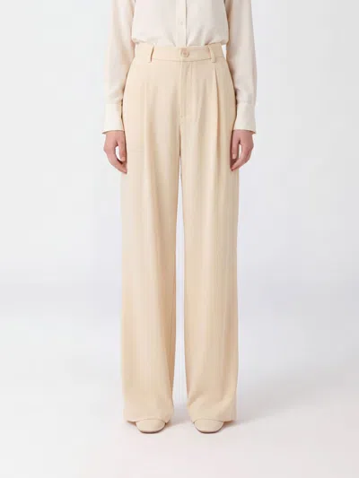 Eleh High-waisted Wide-leg Velvet Trousers With Darts In Neutral
