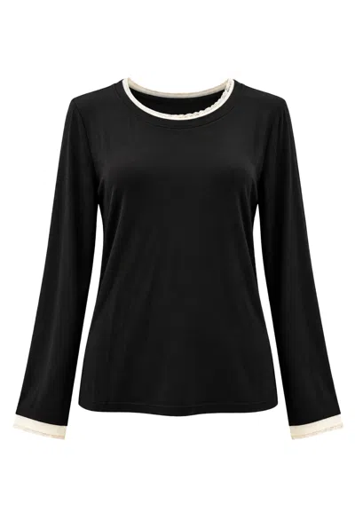 Eleh Knit Knit Mesh  Double Cuff Cream In Black