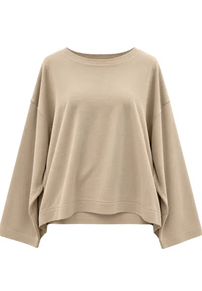 Eleh Knit Knit Mesh  Long Sleeve In Brown