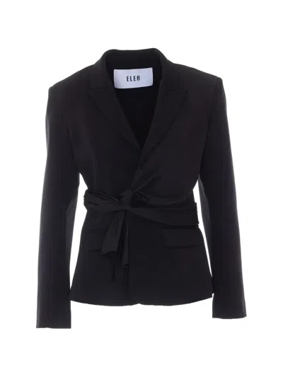 Eleh Knot-detail Blazer In Black