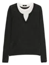 Eleh Layered V-neck Top In Gray