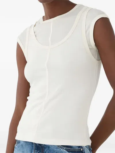 Eleh Layered-design Round-neck Top In White