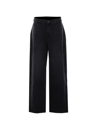 Eleh Logo-patch Wide-leg Jeans In Red