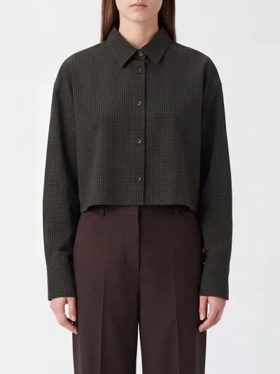 Eleh Long-sleeved Casual Check Cotton Shirt With A Classic Collar In Gray