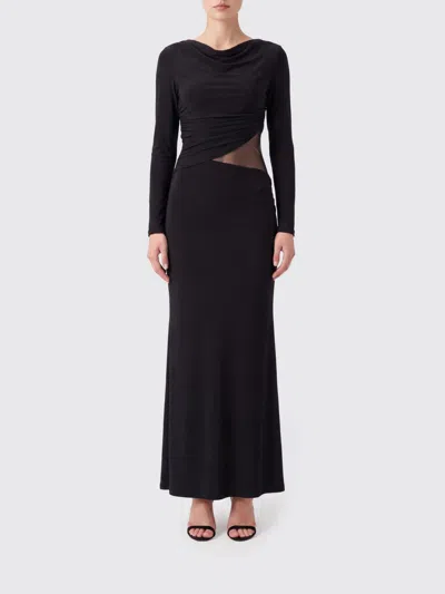 Eleh Long-sleeved Slim-fit Sheath Gown In Stretch Jersey In Black