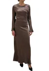 Eleh Midi Dress Woman  Long Sleeve In Brown