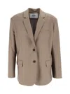 Eleh Notched-lapels Blazer In Brown