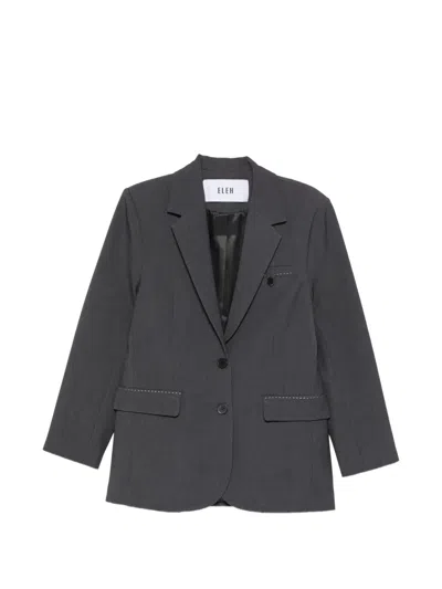 Eleh Notched-lapel Single-breasted Blazer In Black