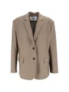 Eleh Notched-lapels Blazer In Brown