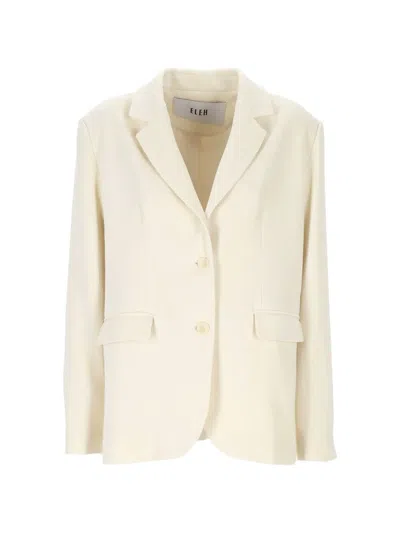 Eleh Notched-lapels Single-breasted Blazer In Neutral