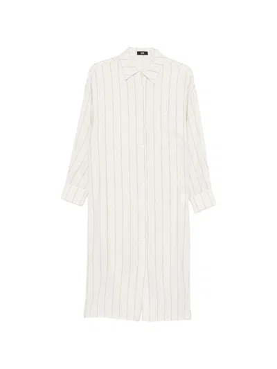 Eleh Striped-pattern Chest-pocket Midi Shirt Dress In Multi