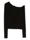 Eleh One-shoulder Button Top In Black