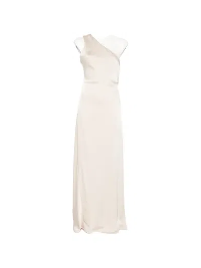 Eleh One-shoulder Satin Maxi Dress In Neutral