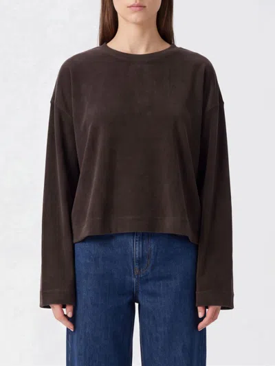 Eleh Oversized Crewneck Jersey Jumper With Dropped Shoulders In Brown