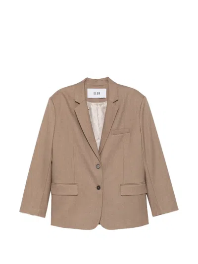 Eleh Oversized Single-breasted Jacket In Neutral
