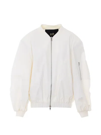 Eleh Padded Bomber Jacket In White